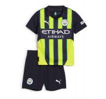 Manchester City Koszulka Wyjazdowa dzieci 2024-25 Krótki Rękaw (+ krótkie spodenki)